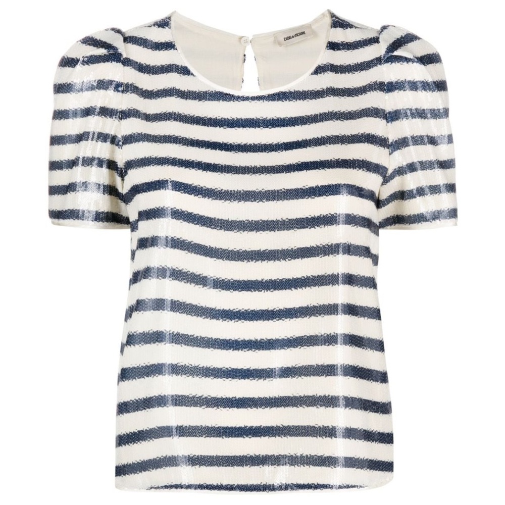 Zadig&Voltaire Tchao Sequin Stripe Top - like new
